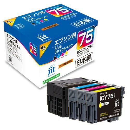 エプソン EPSON IC4CL75 4色パック対応 ジットリサイクルインクカートリッジ 【JIT-AE754P】